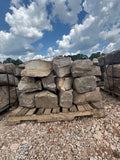 Natural finger boulders stacked at 9 Oak in Jenkinsburg Georgia
