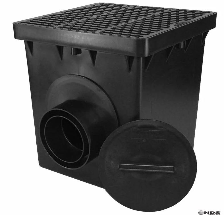 NDS DrainTech 12 in. Square 2-Hole Drain Kit – Black